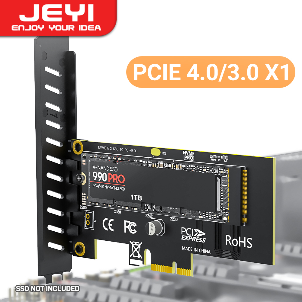 JEYI-tarjeta adaptadora M.2 NVME SSD a PCIe 4,0x1, tarjeta de expansión 2280 SSD PCIE X1 para PC de escritorio, PCI-E GEN4, velocidad completa de 16Gbps, SK1