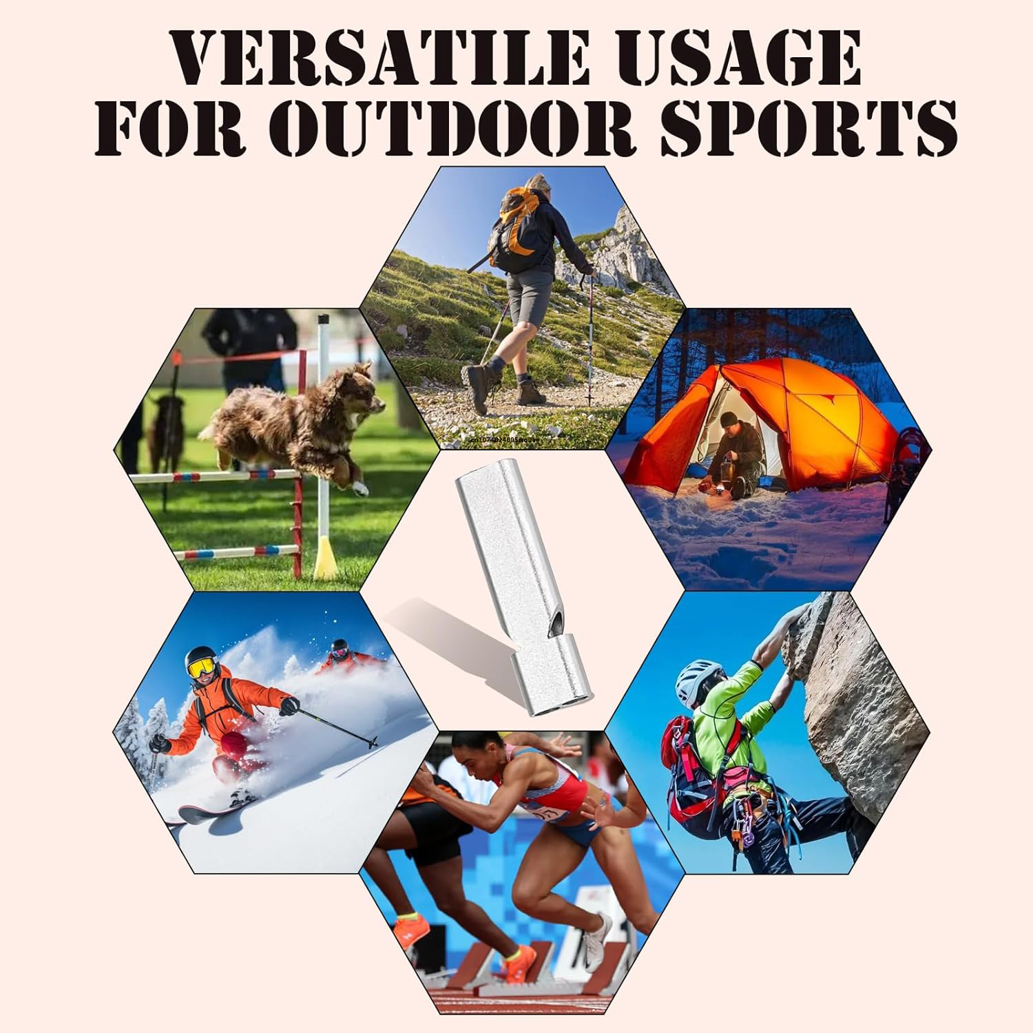 Survival Safety Whistles พร้อมเชือกเส้นเล็กและพวงกุญแจสําหรับ Outdoor Camping Survival Whistle ผู้ตัดสินนกหวีดกีฬา Survival Whistle