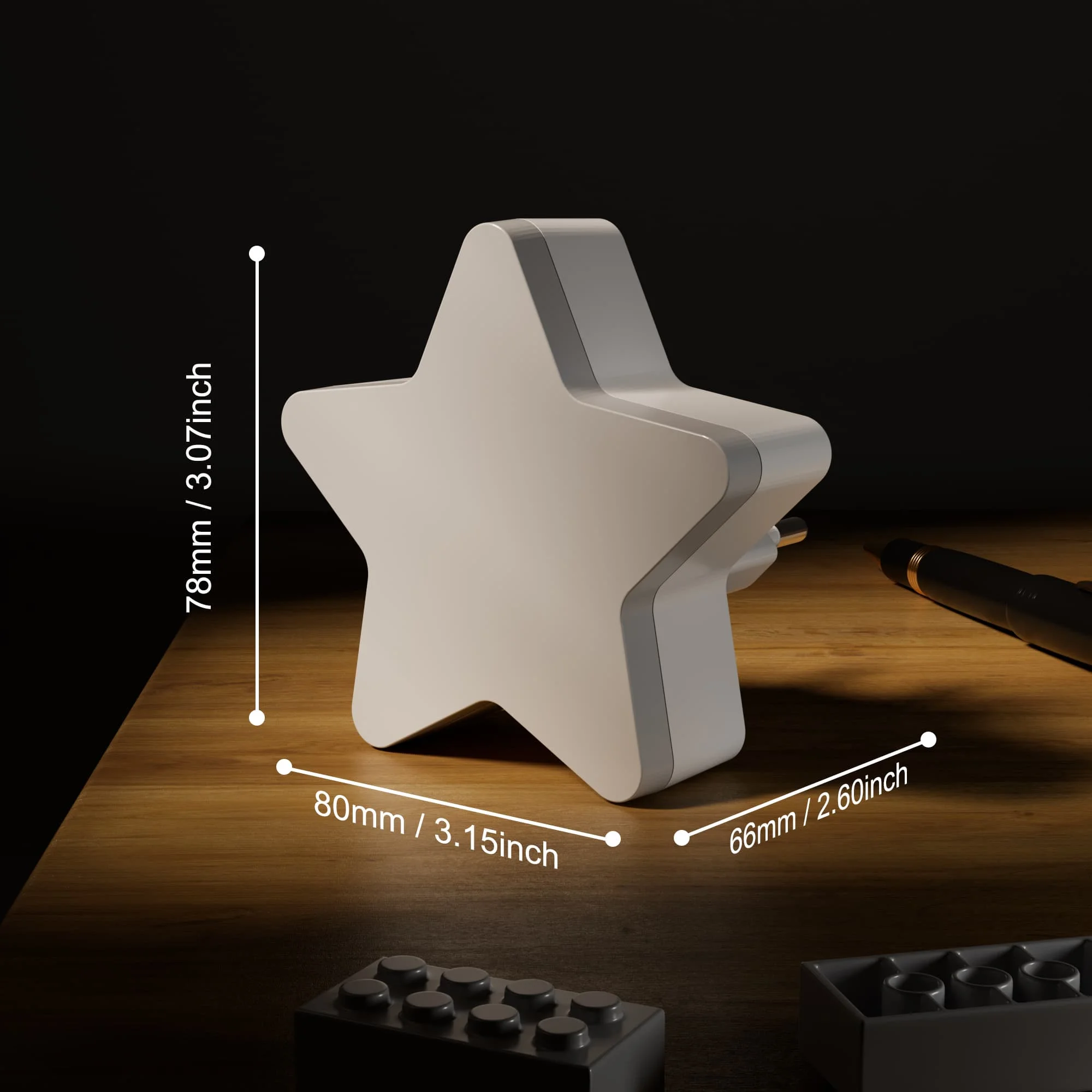 Luces nocturnas con forma de estrella, luces LED con Sensor de luz nocturna, enchufe de encendido/apagado automático para niños, dormitorio, escalera, pasillo, lámparas de noche para cabecera de cama