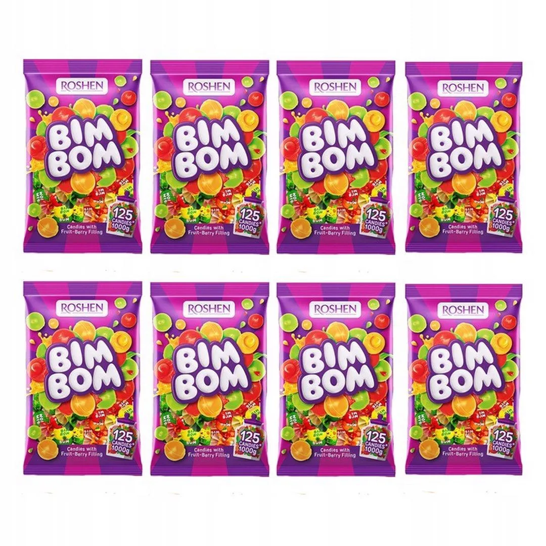 Roshen Bim-Bom Karmelki nadziewane 1 kg x 8 sztuk