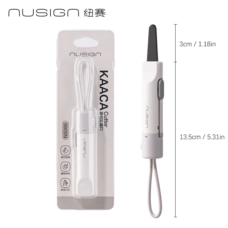 NUSIGN Magnetic Mini Box Cutter Portable Retractable Blade Paper & Letter Opener Durable ABS Material for Office & Home Use