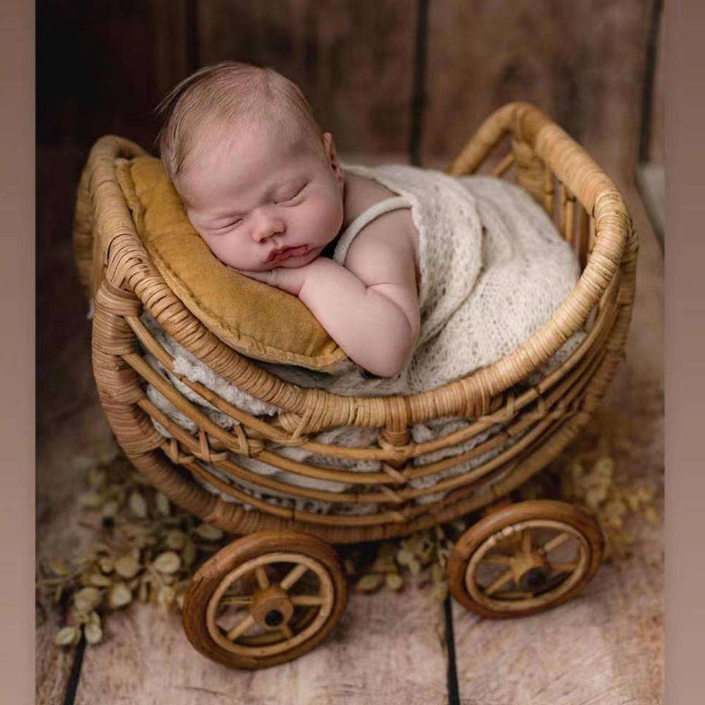 Original bebê rattan carrinho cesta recém-nascido fotografia adereços carrinho berço do bebê recém-nascido fotografia cadeira carrinho prop fotografia