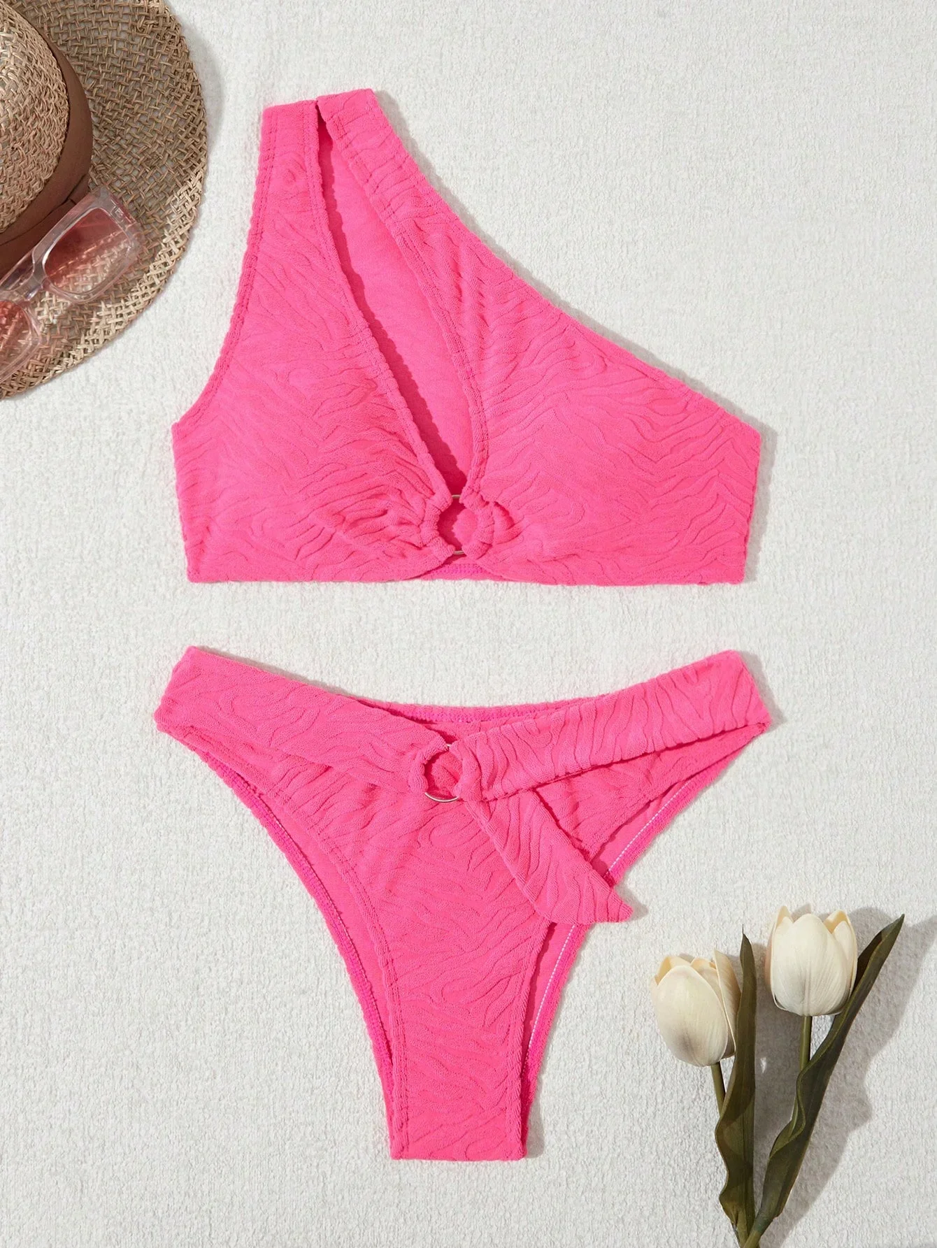 Ring Link Bikini 2025 Satu Bahu Baju Renang Wanita Seksi Baju Renang Wanita Bak Mandi Renang Mandi Pakaian Renang Pakaian Pantai