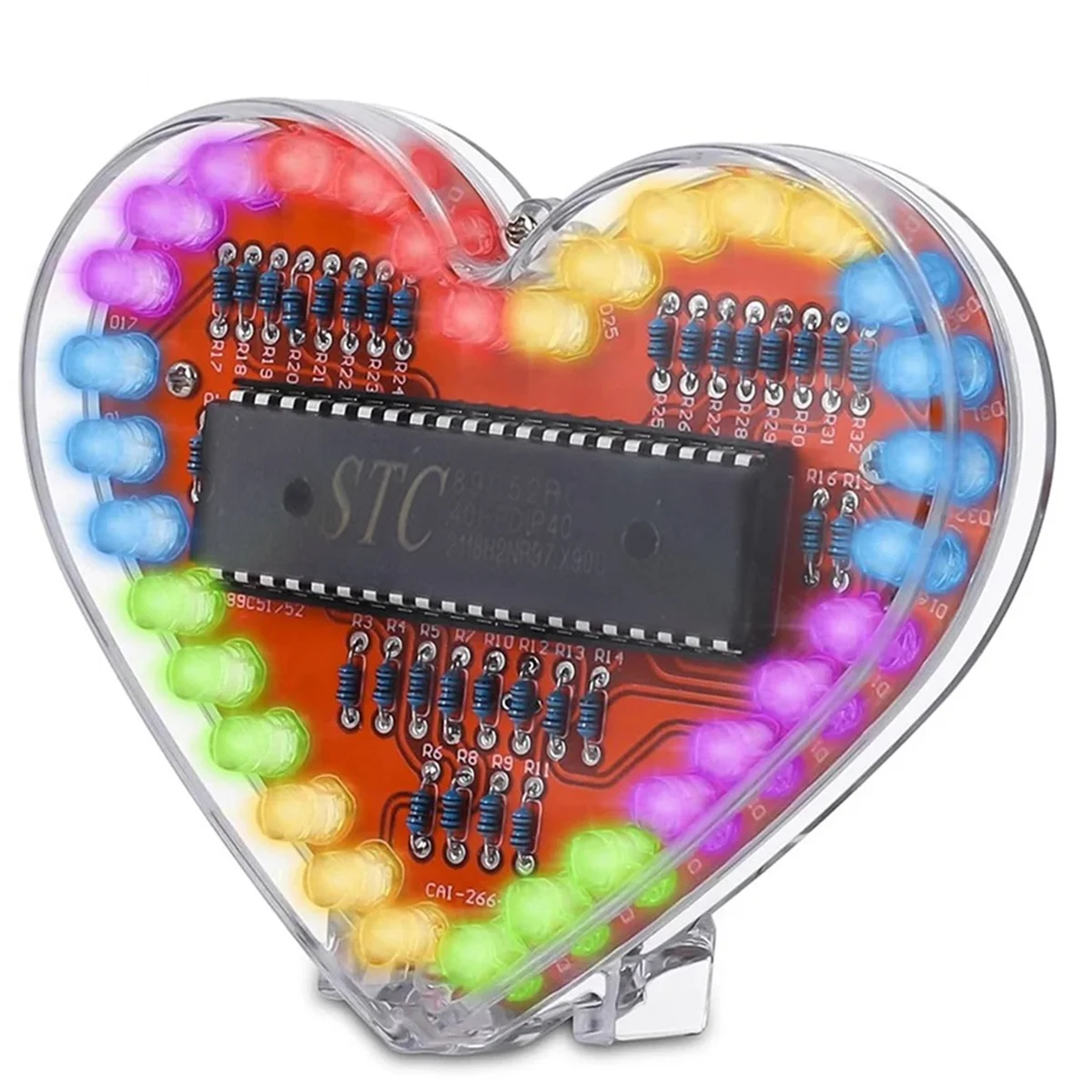 Módulo de luz intermitente LED RGB en forma de corazón N82R, Kit electrónico DIY, lámpara de agua, proyecto de soldadura, práctica para estudiantes de escuela