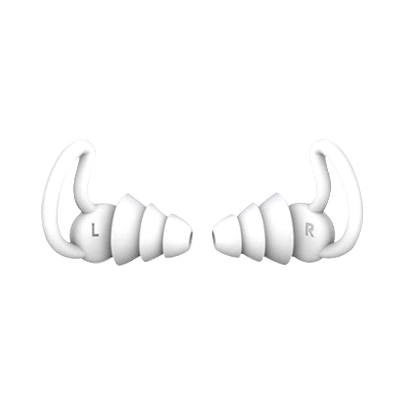 Bouchons d'Oreille Insonorisés en Silicone Blanc à Trois Couches, Étanches, pour la Natation, Réduction du Bruit du Sommeil