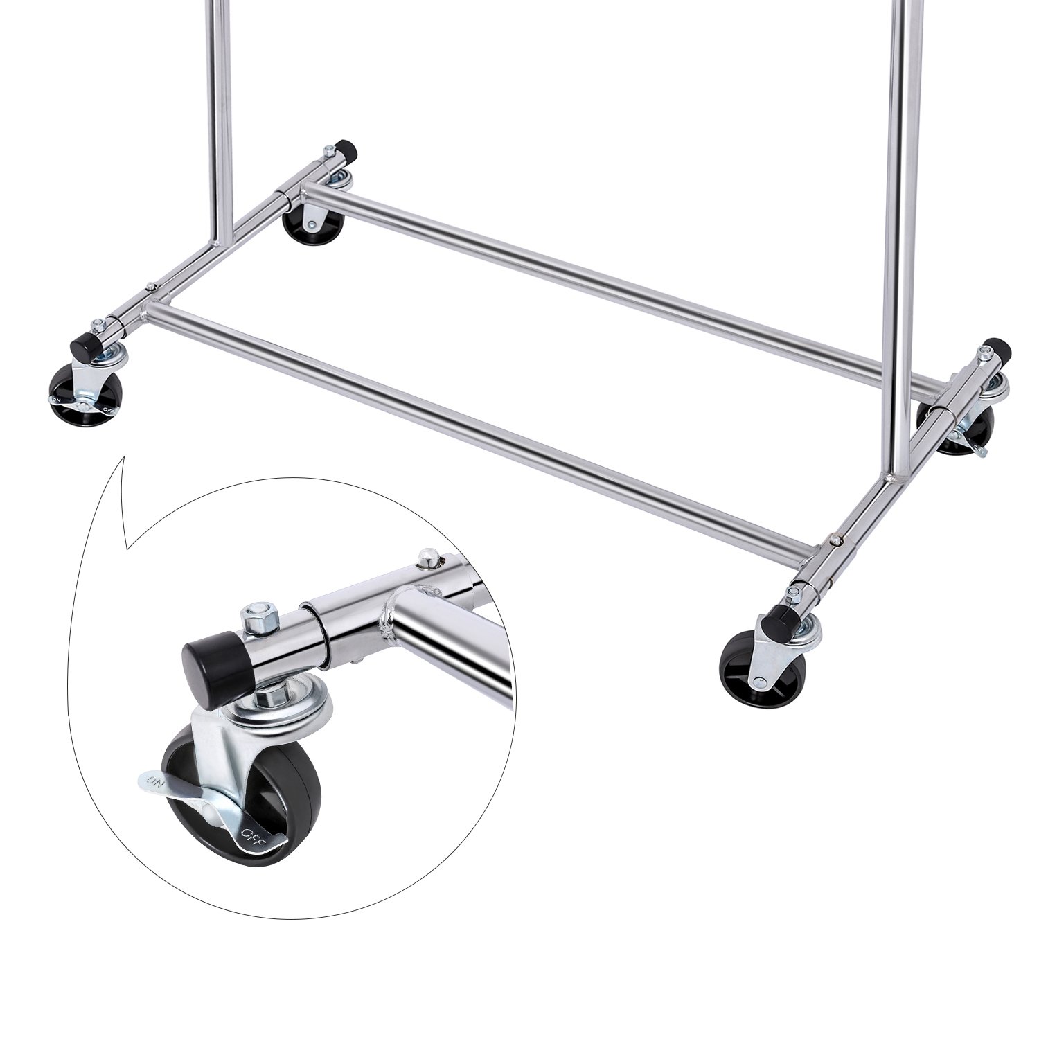 SONGMICS Kleiderständer, Garderobenständer auf Rollen, bis 90 kg belastbar