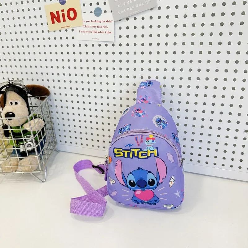 Cartoon Mini Stitch & Angel Sling Chest Bag Anime Borsa a tracolla Borsa a tracolla Portamonete Regalo per la festa di Natale di Halloween