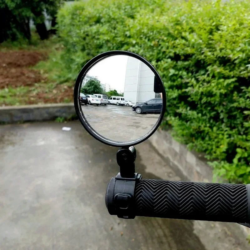 1PC รอบเสริมกระจกมองหลังสําหรับจักรยานรถจักรยานยนต์ Handlebar Mount ปรับ 360 หมุนขี่มุมกว้างกระจกนูน