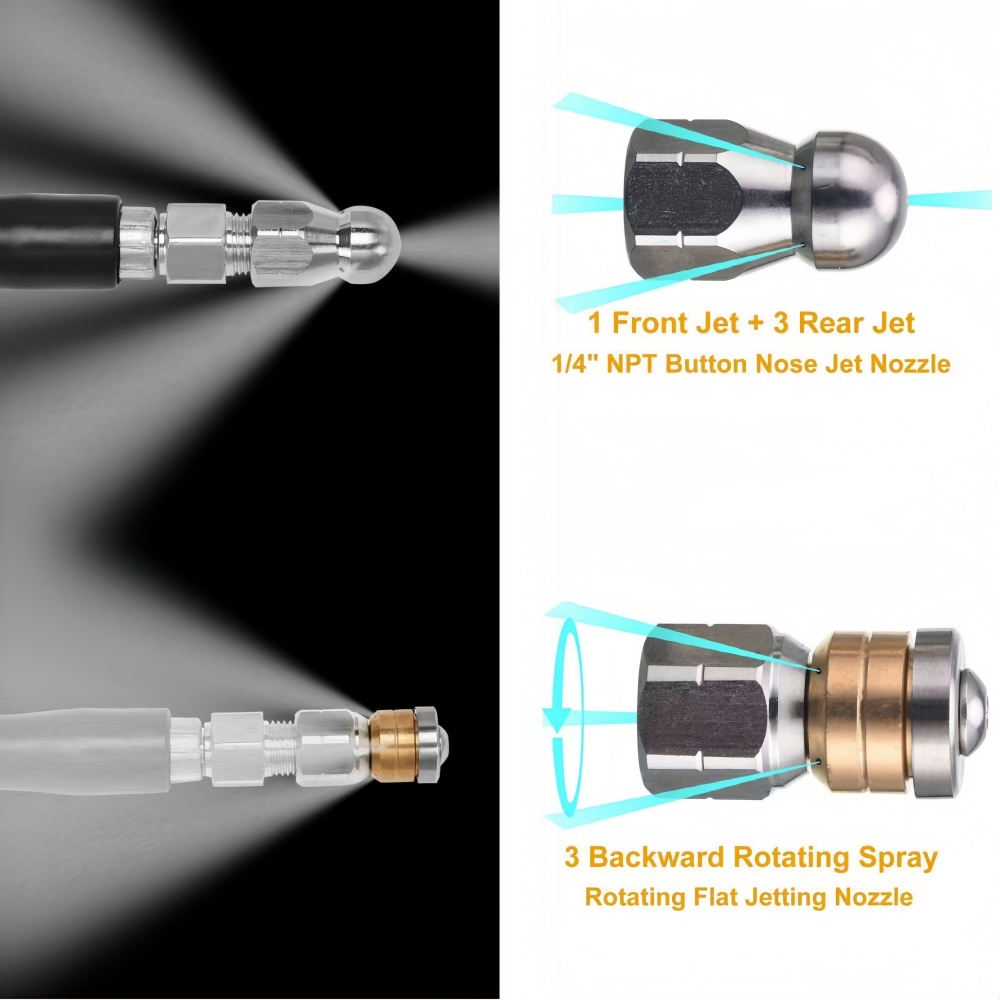 0.5 メートル-50 メートル下水道排水クリーニングホースパイプクリーニングキット高圧洗浄機ホース圧力クリーンノズルロータリーノズル、ケルヒャー用