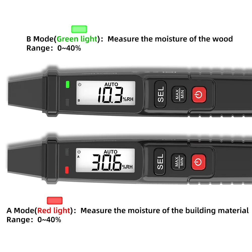 MASTFUYI Pen Digital Wood Moisture Meter LCD Display Wood Moisture Detector Concrete Cement Brick Portable Moisture Meter