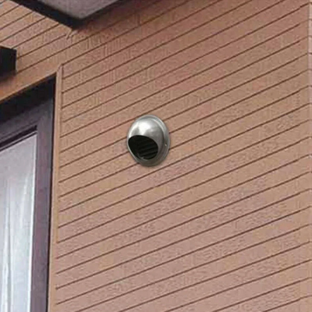 Tapa de escape de capó de acero inoxidable, tapa de lluvia, salida de ventilación de pared, rejilla de ventilación de aire plateada de 100mm/150mm, parte trasera externa