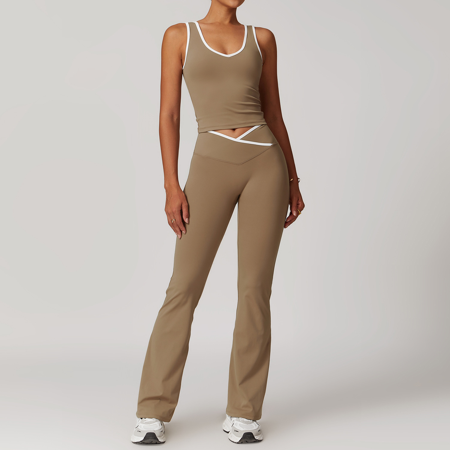 Conjunto de ropa de Yoga para mujer, 2 piezas, trajes de entrenamiento, ropa deportiva para Fitness, chándal de gimnasio, mallas de cintura alta, Sujetador deportivo, ropa atlética