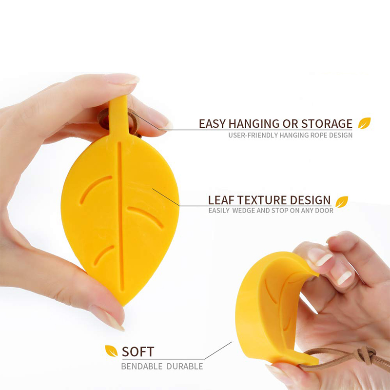 Детский 4-цветный дверной стопор с мультяшным листом, анти-зажим, ручное устройство, защитные принадлежности, защитная дверная карта для младенцев, силиконовый дверной стопор
