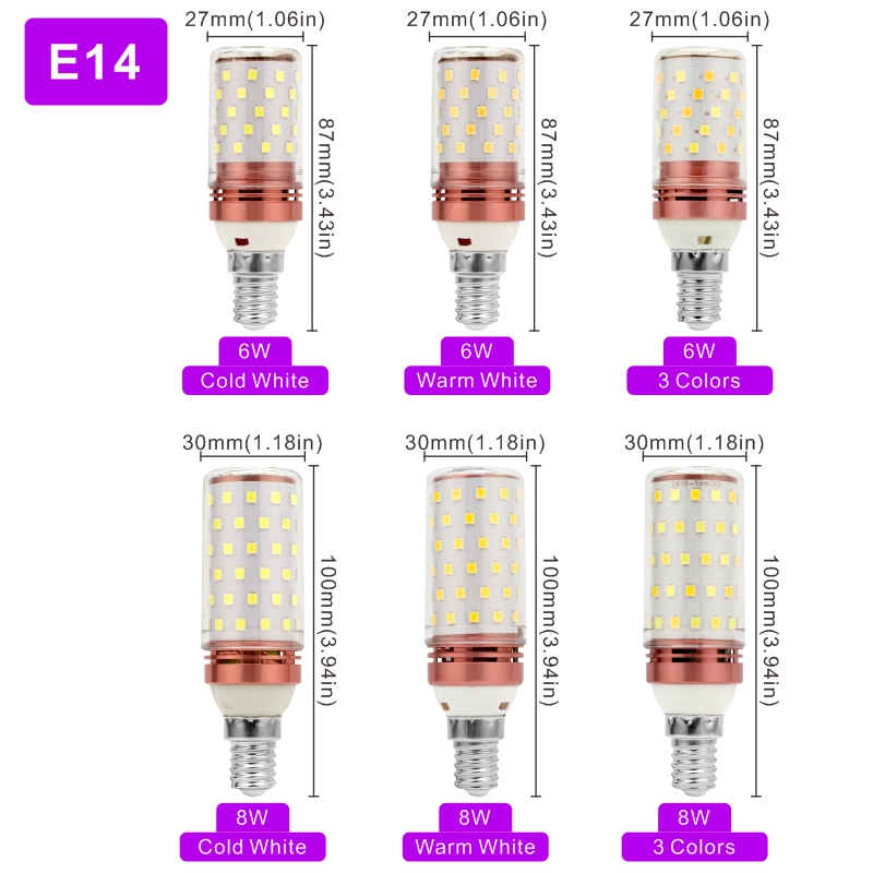 Lampara Led E27 E14 Maisbirne 6W 8W Glühbirnen 60/80LEDs SMD2835 220V 110V LED Lampe Hause Dekoration Kronleuchter Kerze Licht