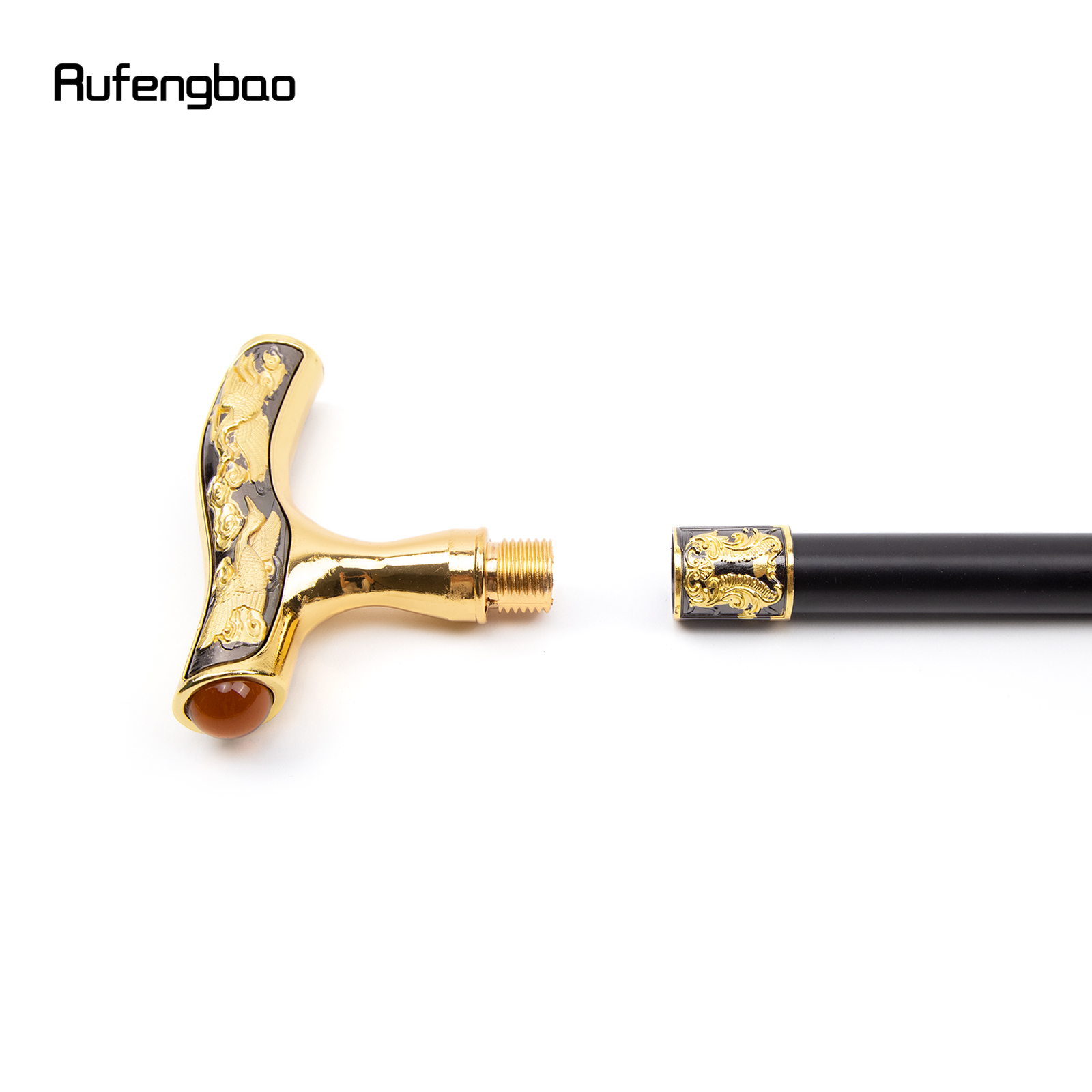 Guindaste andando cana laranja pedra preciosa moda decorativa bengala cavalheiro elegante cosplay cana botão crosier 93cm