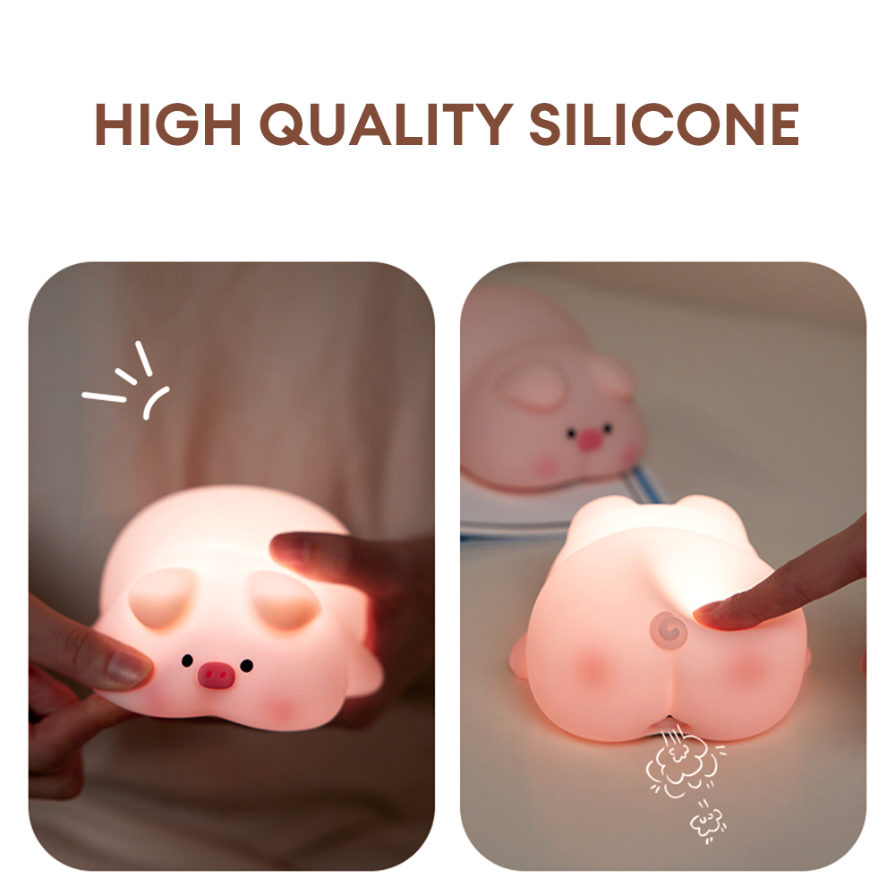LED Piggy Nacht lampe weich licht dimmbar Silikon Tier Touch Sensor Lampe Wiederauf ladbare Kinder Nachttisch Schlaf lampe für Kinder