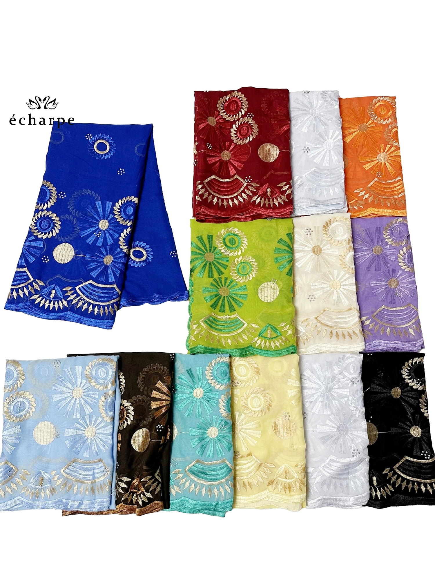 New Dubai Hijab Shawls Scarf For Muslim Women African Cotton Hijab Islamic Hijab Pashmina Turban Headscarf Embroidery Shawls