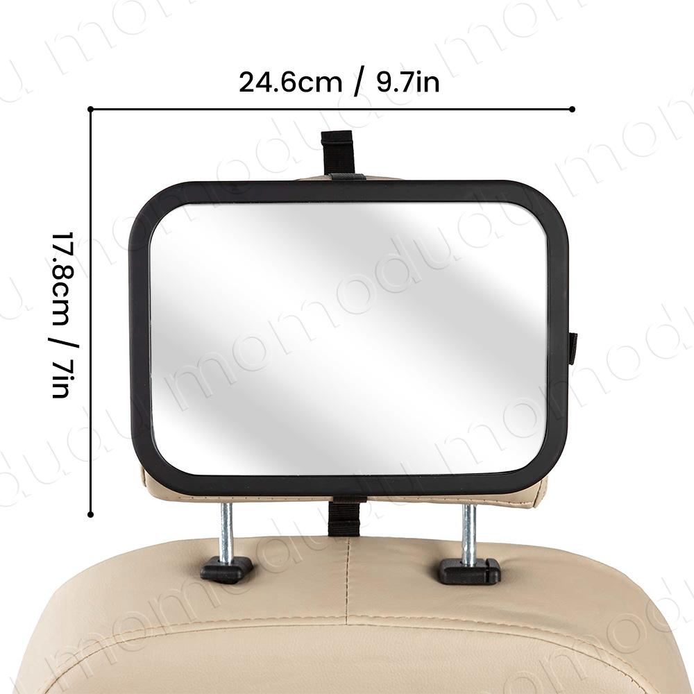 1pc espelho de carro do bebê grande angular convexo mais estável espelho do banco traseiro com acabamento fosco premium, seguro e inquebrável