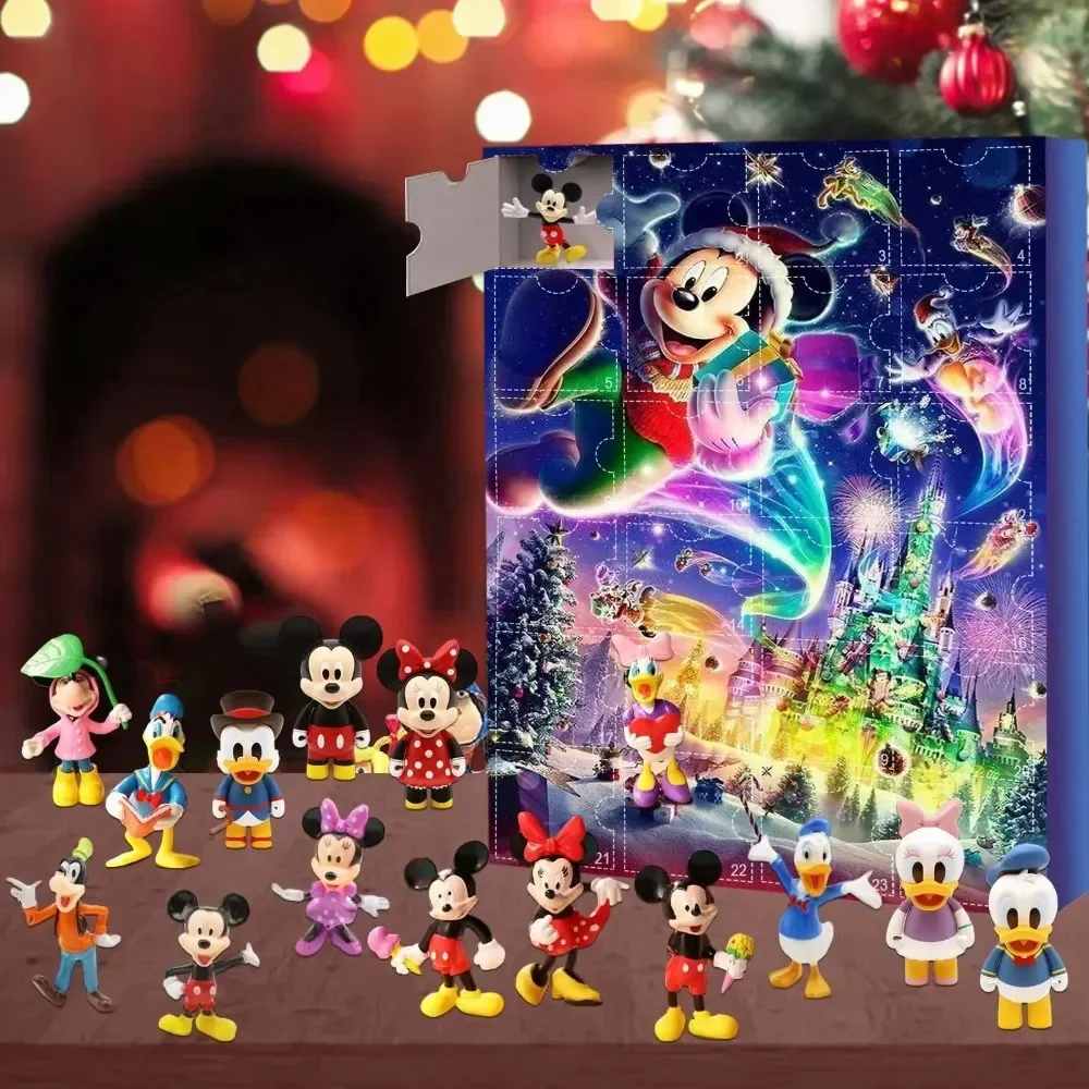 MINISO Advent Calendar Stitch Cartoon Doll Christmas Atmosphere Decorative Gifts New Year 24 Days Countdown Surprise Blind Box