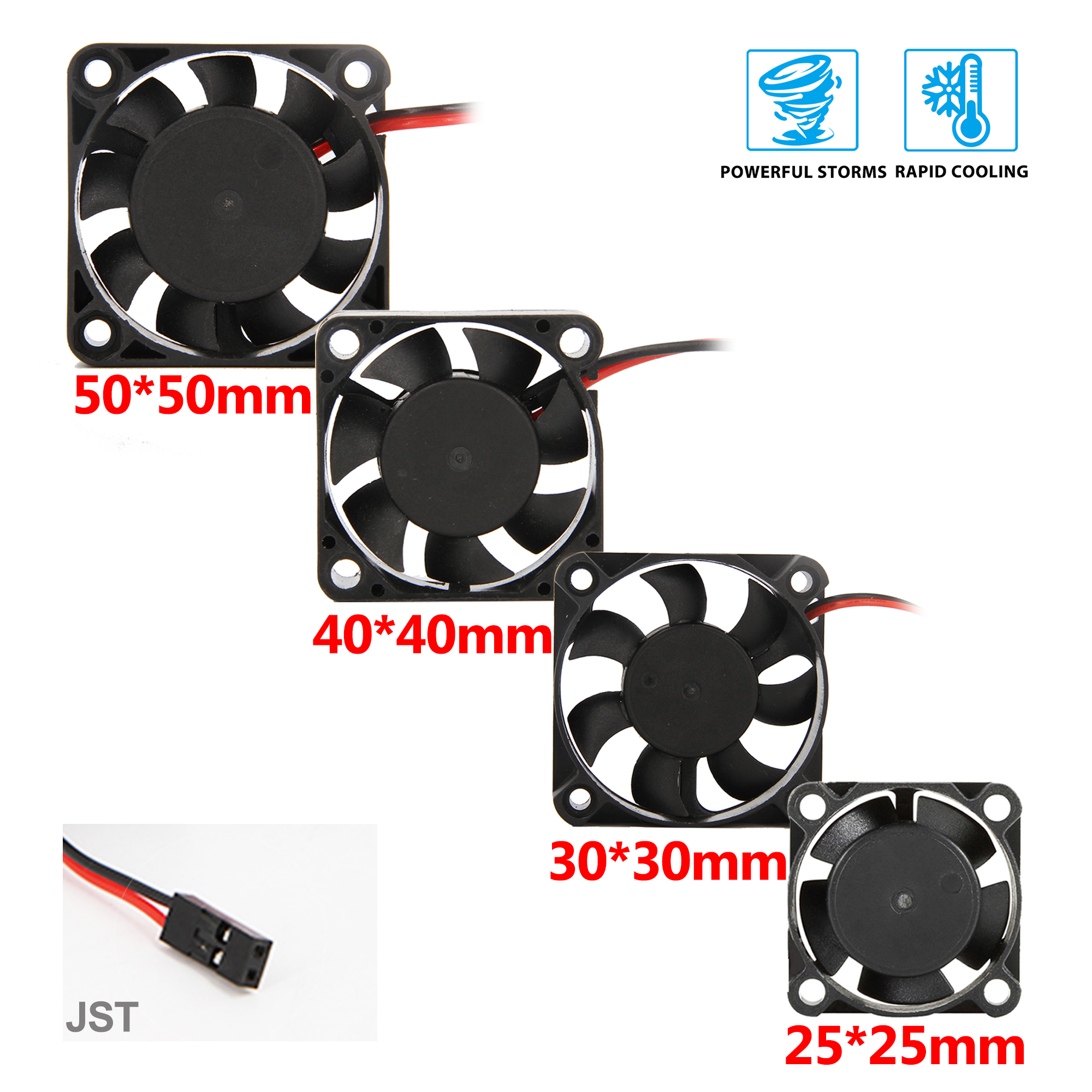 25/30/40/50mm RC Lüfter 5-12V DC Kühlkörper Hohe Wind Schnelle Kühlung Max 16380RPM 30/60/120/150A ESC 36/42mm 3650 Motor Auto Teile