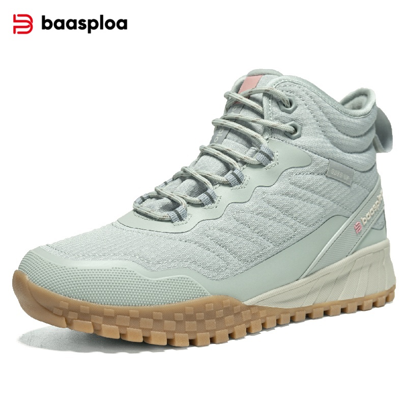 Baasploa inverno feminino tênis de pelúcia botas de neve quentes antiderrapantes sapatos impermeáveis botas ao ar livre sapatos de caminhada