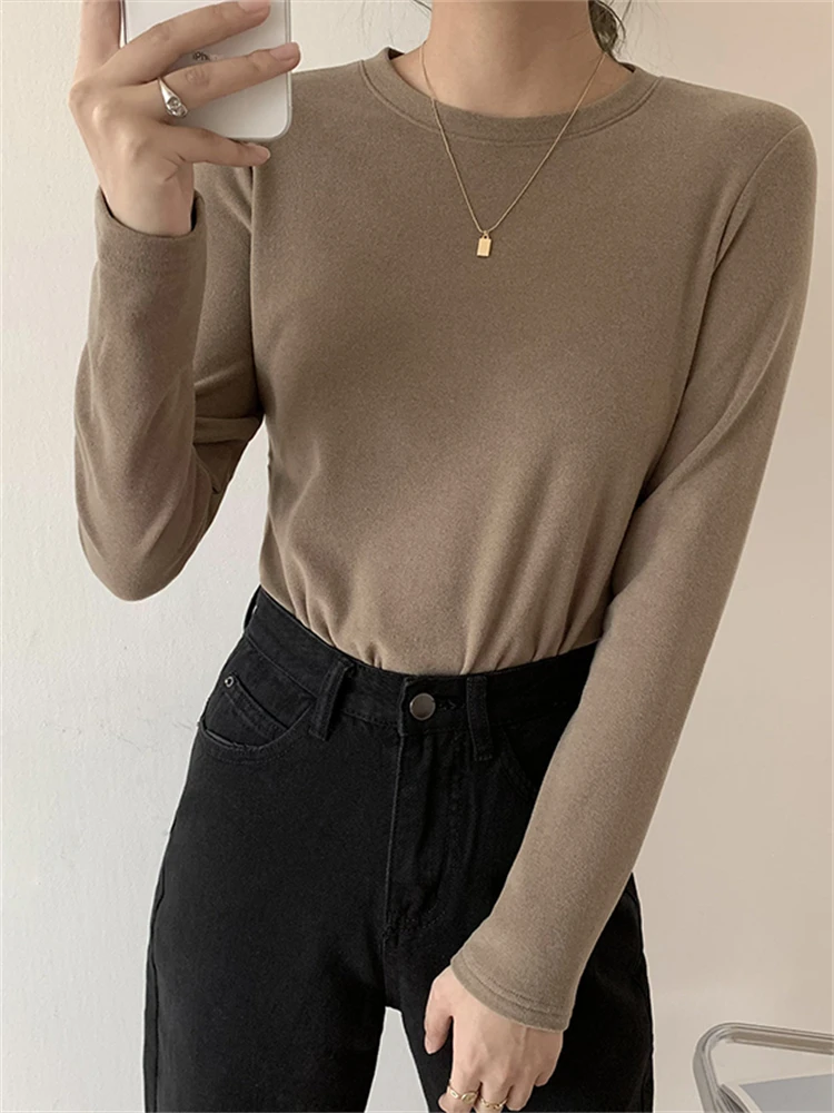 Suéter de invierno para mujer, camiseta de gran tamaño para mujer, ropa para mujer, camisetas para mujer, jersey de manga larga, camiseta de punto de tubo, Top