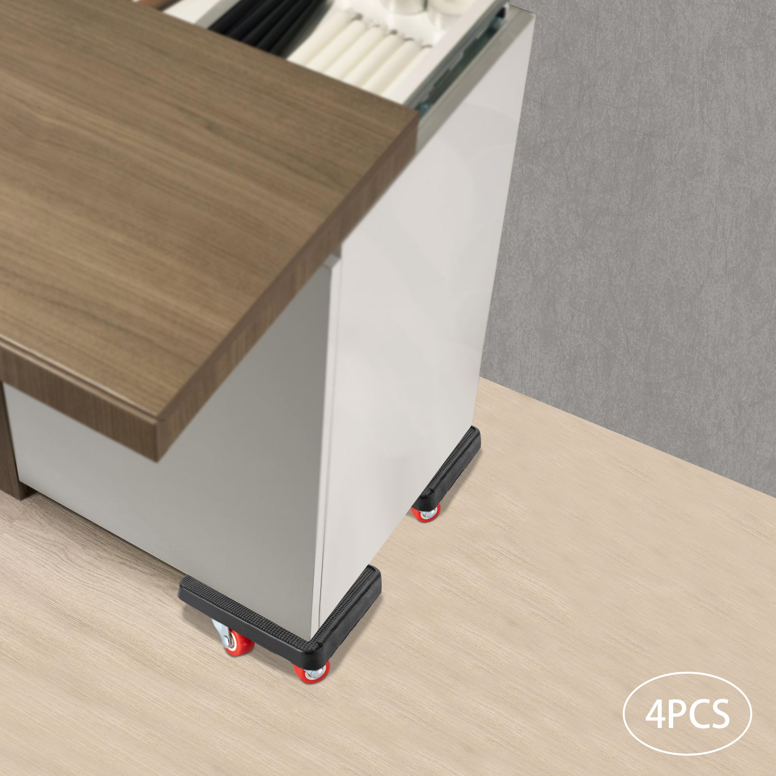 Conjunto de rolos de transporte de móveis, rolos de móveis com 4 peças, controles deslizantes de movimento, ferramentas de mudança pesada, máximo para 400kg, rotação de 360 graus