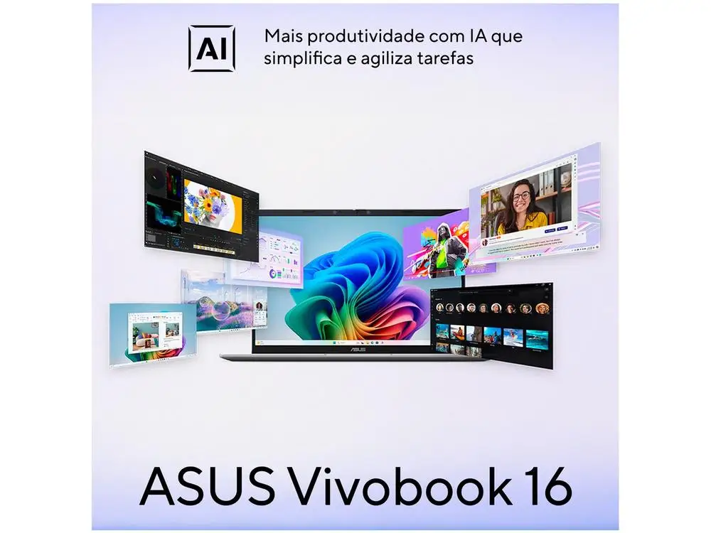 Notebook ASUS Vivobook 16 X1607QA-MB091W Qualcomm Snapdragon 1TB SSD 16GB RAM 16" Windows 11 90NB15Z2-M007D0