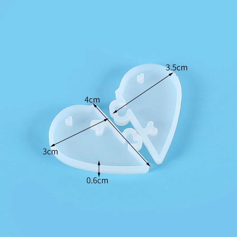 1 conjunto de fechaduras de coração para amantes pingente molde de silicone líquido encantos pingente moldes para diy resina cola epoxy molde jóias fazendo ferramentas