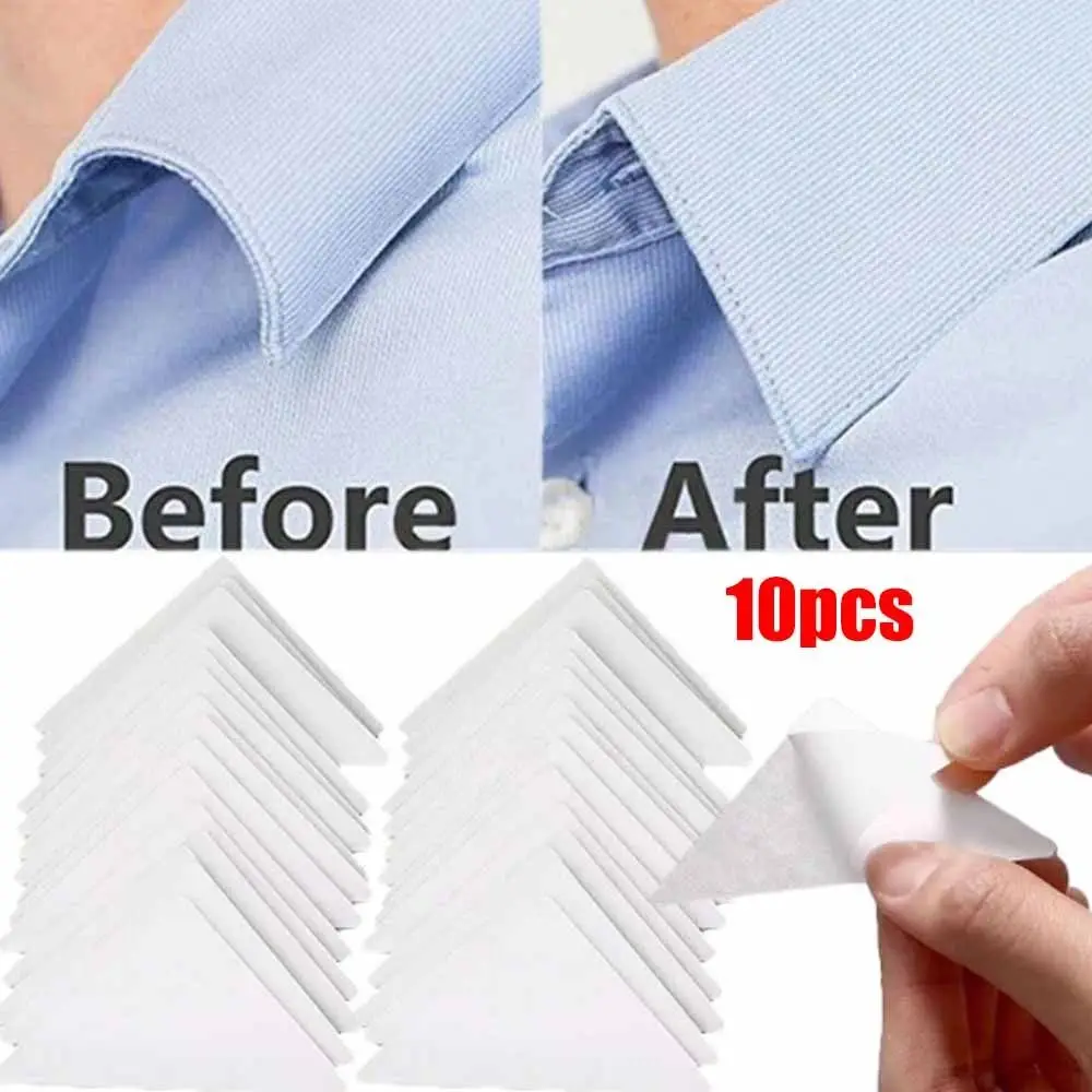 Support de col de chemise jetable, 10 pièces, autocollant de mise en forme, Anti-roulis, coussinets fixes façonnant, col de chemise, outil de col, reste