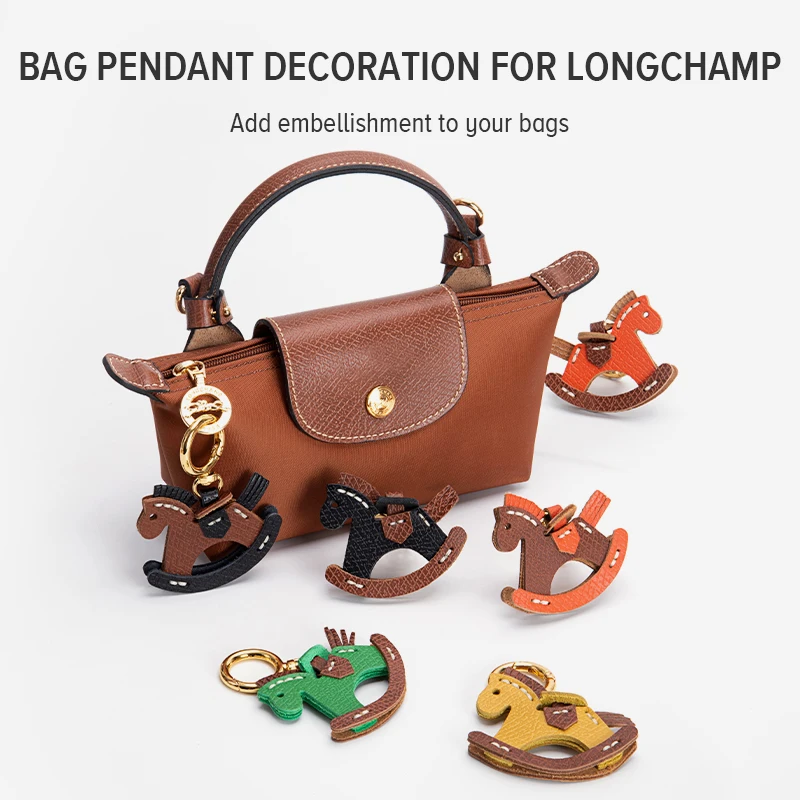 WUTA กระเป๋าหนังแท้ Charm ม้าโยกจี้สําหรับ Longchamp กระเป๋าแขวนเครื่องประดับพวงกุญแจตกแต่ง DIY กระเป๋าอุปกรณ์เสริม