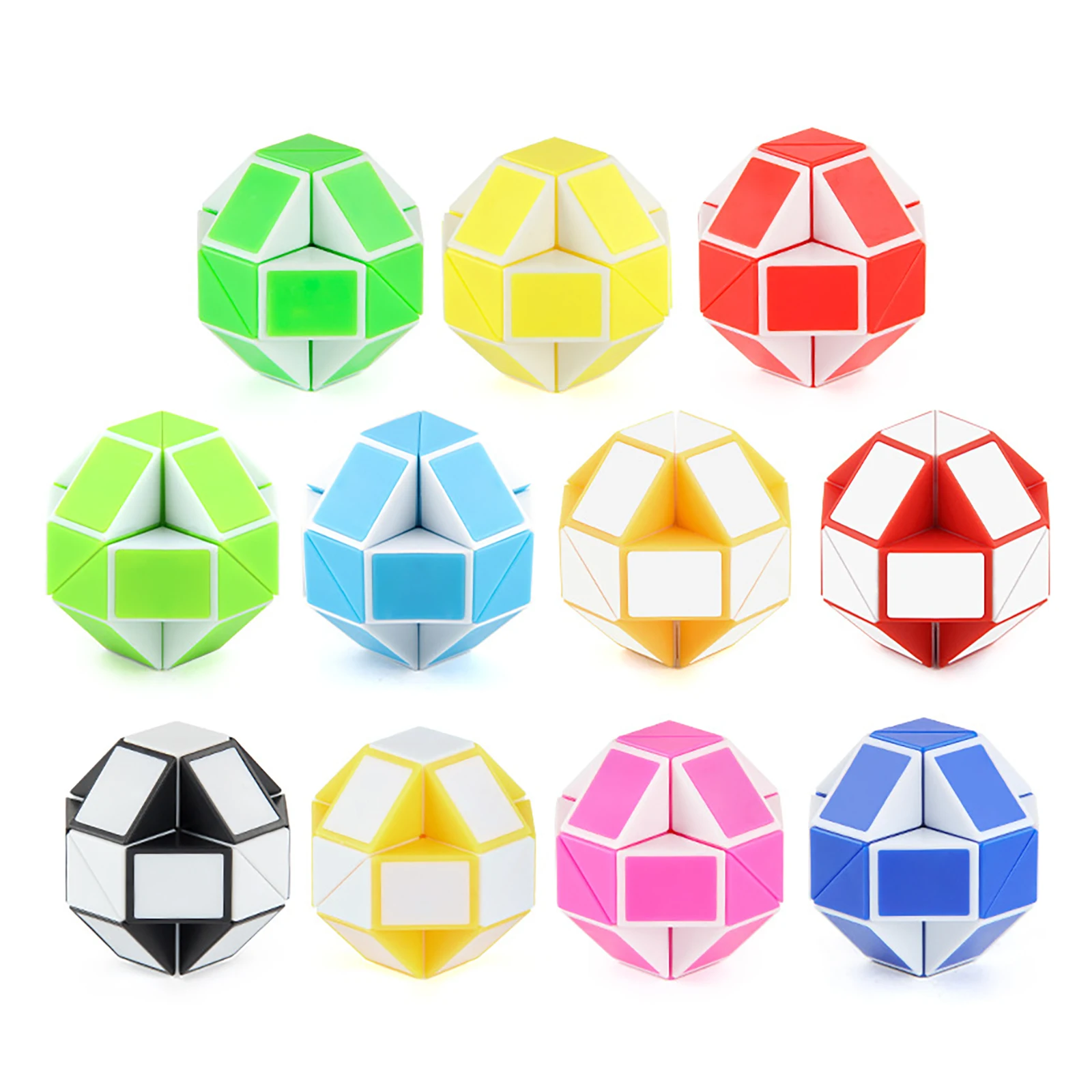 12-6 PCS Random Snake Cube Twist Folding Puzzle Fidget Toy 24 Blocks Magic Ruler Anti Stress Reliever Game Prezent dla dzieci i dorosłych