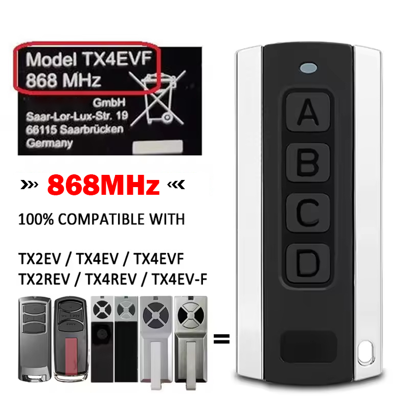 Для 868 МГц TX2REV TX4REV TX4REVF TX4EVF TX2EV TX4EV Пульт дистанционного управления гаражными воротами/воротами