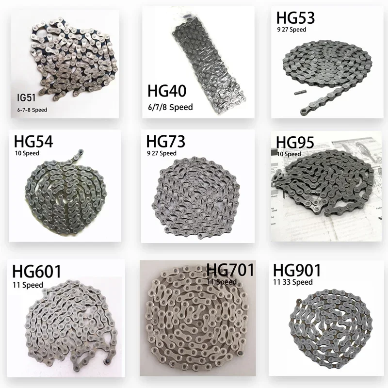 8 9 10 11 12Speed Bicycle Chain HG40 HG53 HG73 HG95 HG601 HG701 HG901 M7100 M8100 M9100 116 Links MTB Road Racing Bike Chain