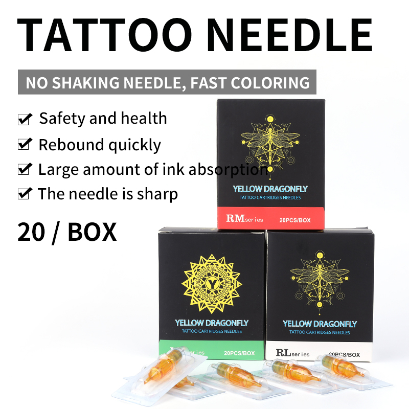 20 個 YILONG カートリッジタトゥー針 RL タトゥー針アートメイクタトゥーツールカートリッジタトゥーマシンペン用