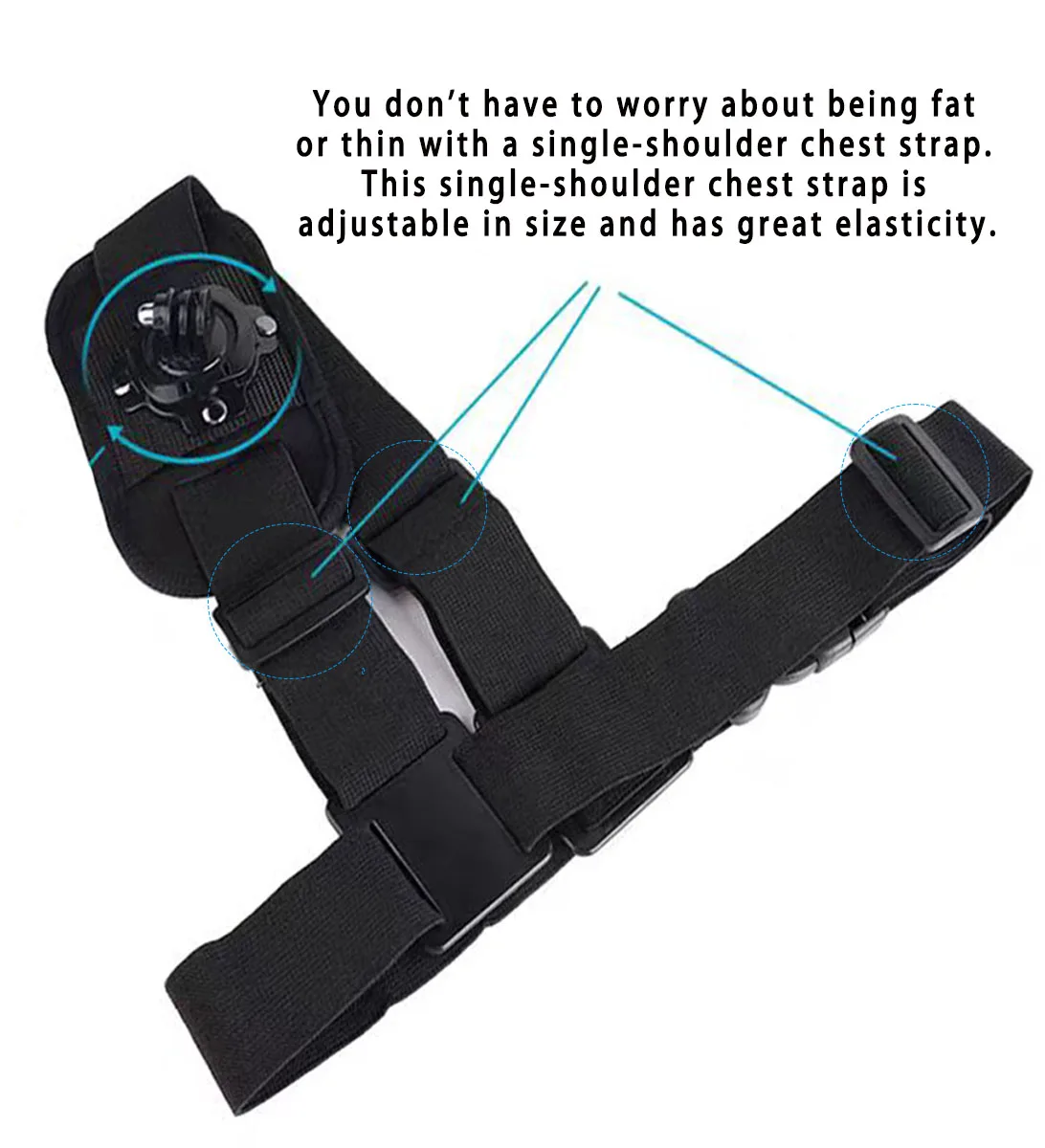360° Shoulder Strap Mount for DJI Osmo Action 5 Pro Chest Harness for SJCAM Insta360 X4 GoPro Hero 13 12 11 Camera Accessories