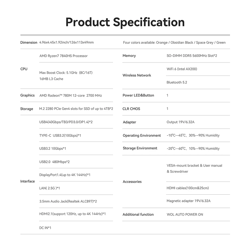 2025 Mini PC oficial Beelink SER7 AMD Ryzen7 12 núcleos 7840HS RAM DDR5 tipo C sin Ram sin SSD beelink mini PC gamer mini portátil