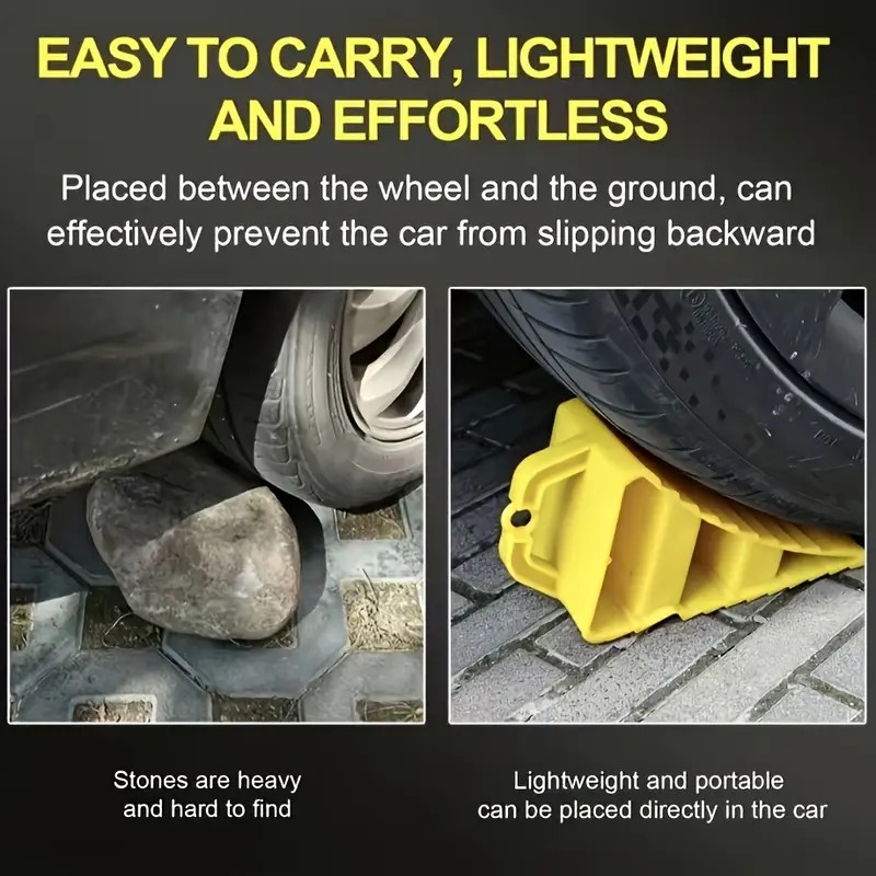 Retentor plástico especial para pneus de carro, calço de roda de borracha leve e portátil, com excelente efeito antiderrapante