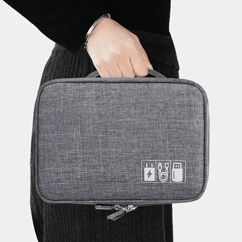 Organizador electrónico Digital multifuncional de gran capacidad, resistente al agua, cargador de línea de datos USB, enchufe, bolsa de almacenamiento de viaje para auriculares