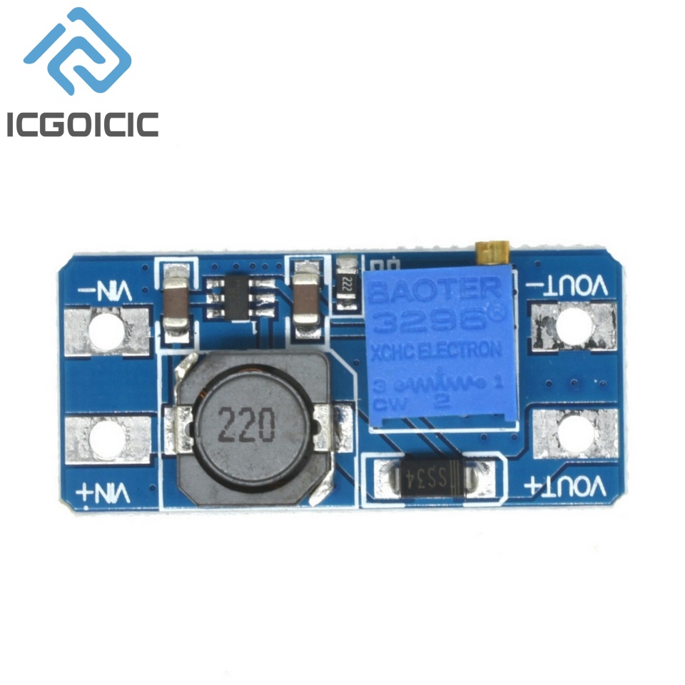 5/10Pcs MT3608 DC-DC TYPE-C 마이크로 조정 가능한 부스트 모듈 2A DC DC 전원 스텝 업 컨버터 모듈 2V-24V ~ 5V 9V 12V 28V