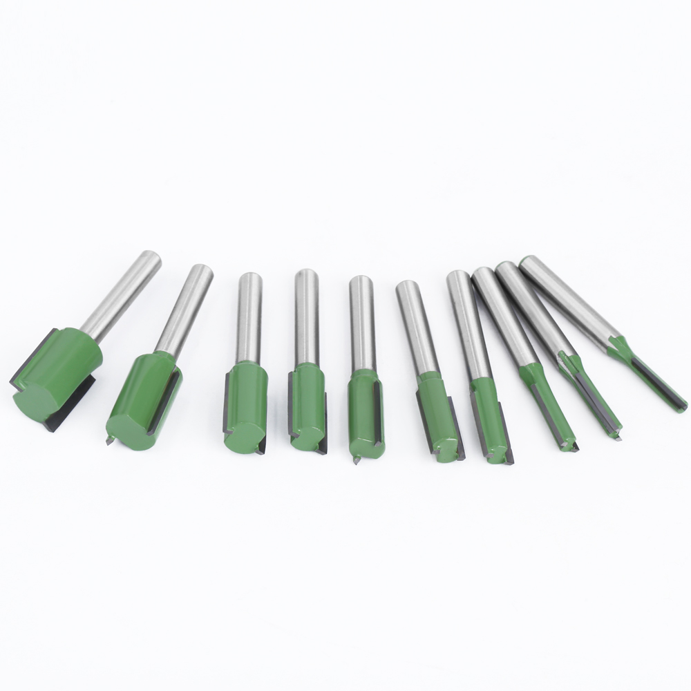 LAVIE 1 pièce 6mm tige droite carbure de tungstène simple Double cannelure routeur fraise à bois pour outil de menuiserie MC06020