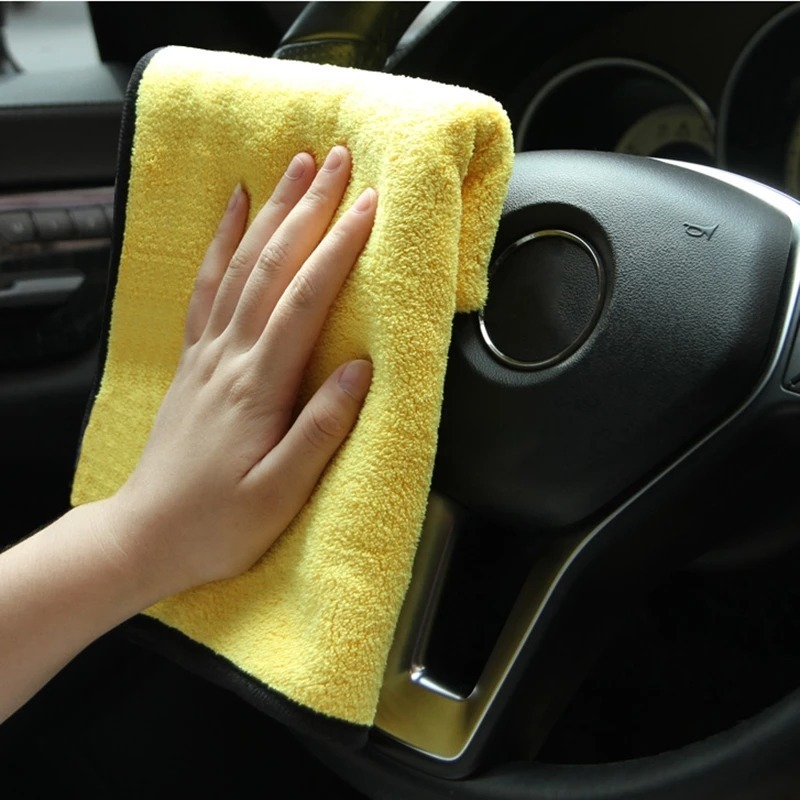 Vi Sợi Khăn Lau Vệ Sinh Làm Dày Mềm Mại Sấy Vải Thân Xe Giặt Khăn Tắm 2 Lớp Giẻ Sạch 30/40/60cm