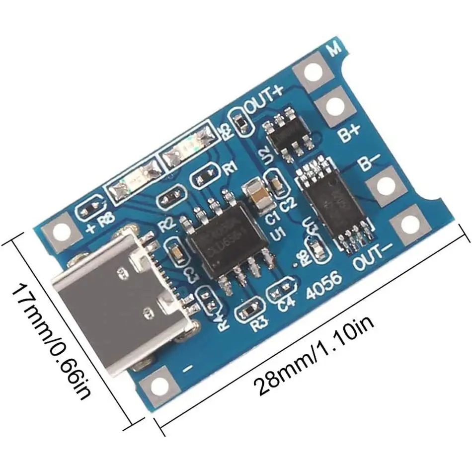 10pcs 5V 1A 18650 Lithium Battery Charging Board PLR TP4056 Lithium Charging Mini/Micro USB Type C Charge Module With Protect
