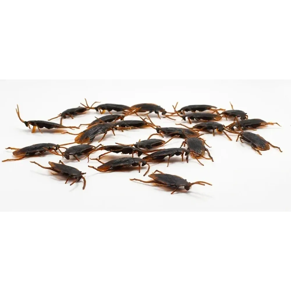 5-50 pçs gadget de halloween borracha engraçado falso barata piada decoração brincadeiras novidade simulação insetos de plástico falso brinquedos criativos