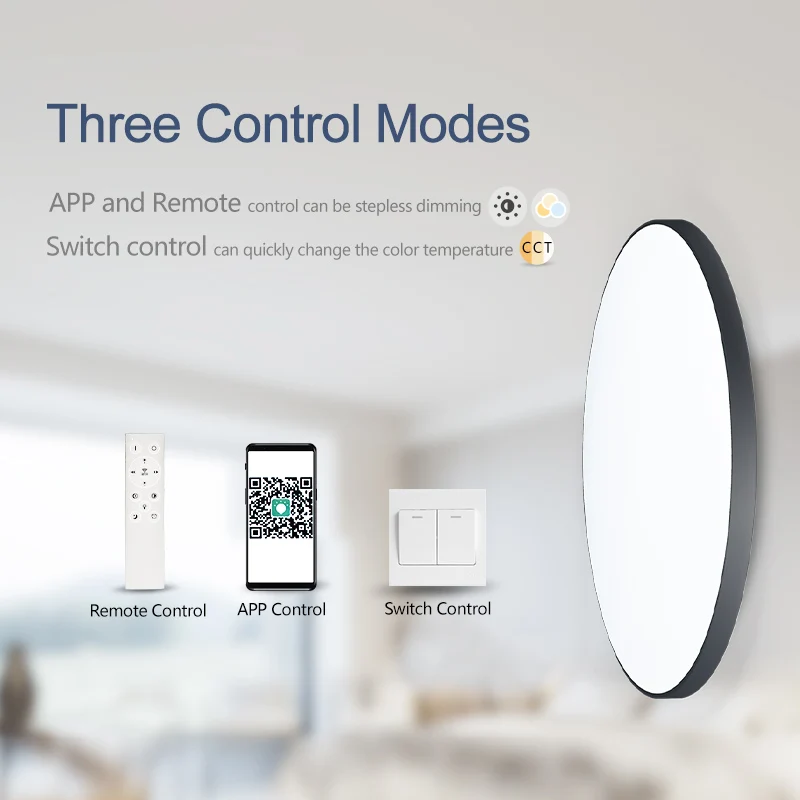 MARPOU โคมไฟเพดานอัจฉริยะ โคมไฟ LED สําหรับห้องนอน โคมไฟเพดานขนาดใหญ่ ไฟ LED พร้อมรีโมทคอนโทรล ไฟ LED หรี่แสงได้สําหรับห้อง
