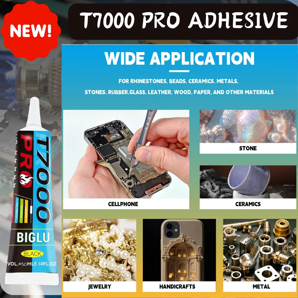 T7000 Black Contact Handy-Tablet-Reparaturkleber BIGLU Strong T7000 Pro Kleber 15 ml 50 ml 110 ml mit Nadelauslass