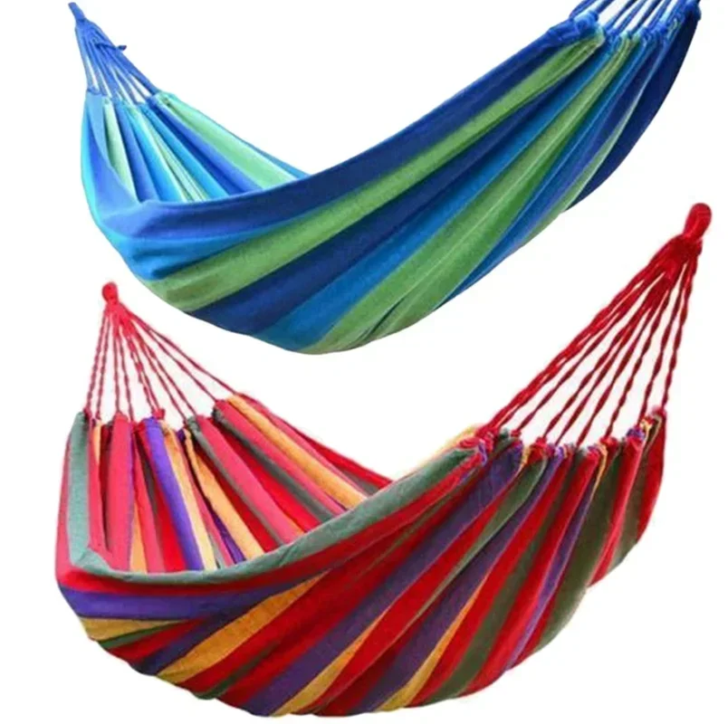 New Sale Ultralight Camping Hammock with Backpack Rainbow Outdoor Leisure Portable Hammock Canvas Hammocks