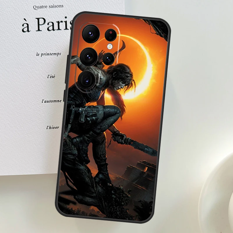 Casing Lara Croft Raider untuk Samsung Galaxy S23 S22 Ultra Plus S20 S21 FE S9 S10 Note 10 Plus 20 Ultra Cover