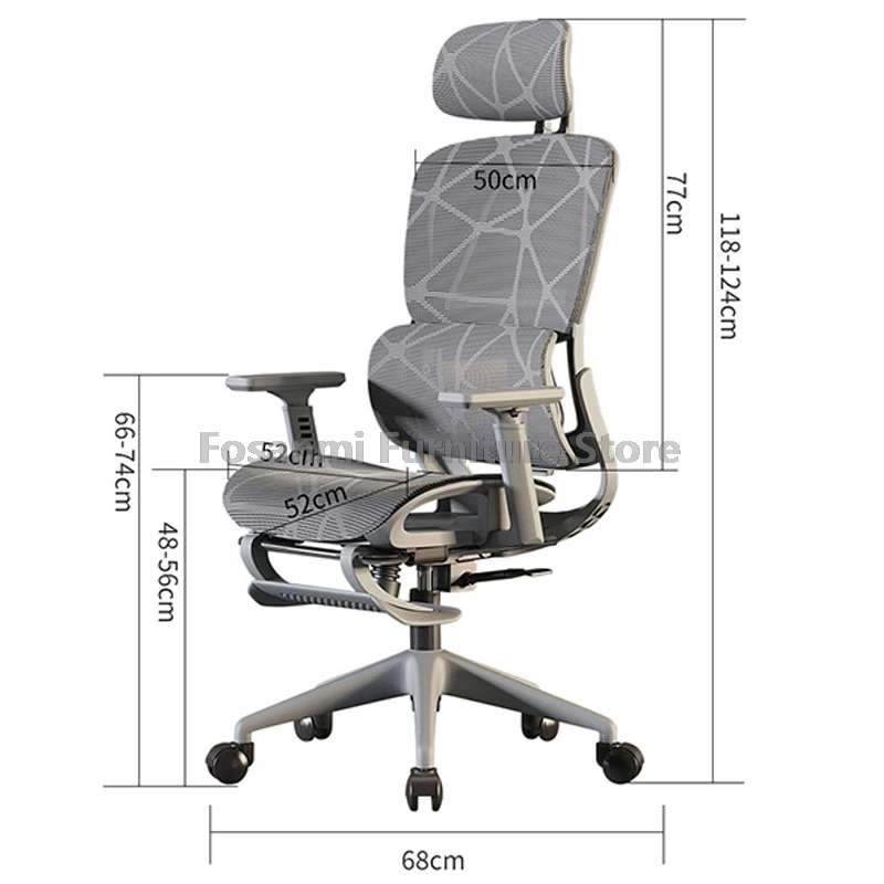 Breathable Mesh Computer Office Chair With Armrest and Lumbar support Adjustable Ergonomic Desk Chair Home Gaming Headrest Chair