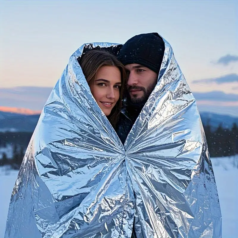 ​ ​ 2 cobertores de sobrevivência de emergência-160x210cm isolamento térmico resistente para camping, caminhadas e sobrevivência ​